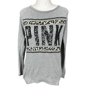 VICTORIA’S SECRET PINK: Long Sleeve Sequin Embellished T-Shirt -Size XS